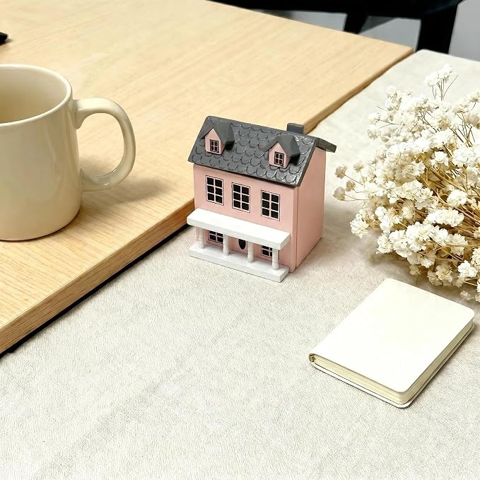 Miniature Villa Model Wooden Tiny House Compact Dollhouse Mini House Storage Decoration Ornament Accessory for Tabletop Display