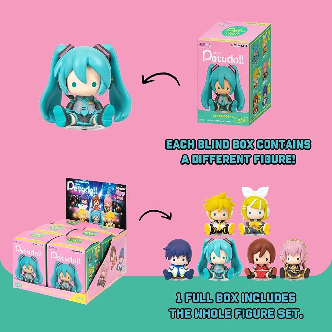 Hamee RE-Ment Hatsune Miku Blind Box Figure for Birthday Gift, Party Favor, Collectible Toy (Hatsune Miku petadoll - Piapro Characters) – 1 Pc. Mystery Box