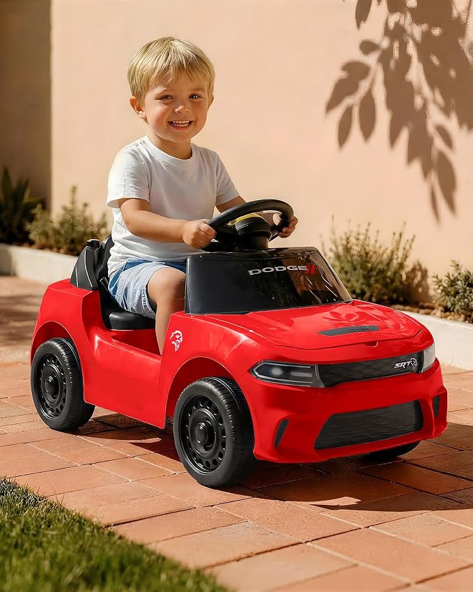 Licensed Dodge Electric Ride on Car for Toddlers Aged 1-3 w/Music & Horn