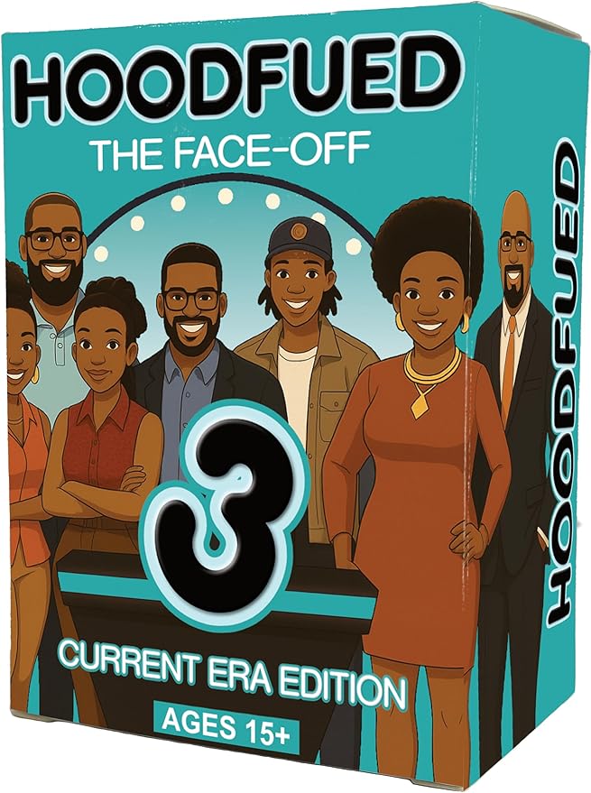 HoodFued 3 Urban Survey Showdown – Black Culture Party Card Game for Game Night, 2 Teams or More, 76 Hilarious Question Cards, Cookout & Reunion Laughs, Trivia Fun