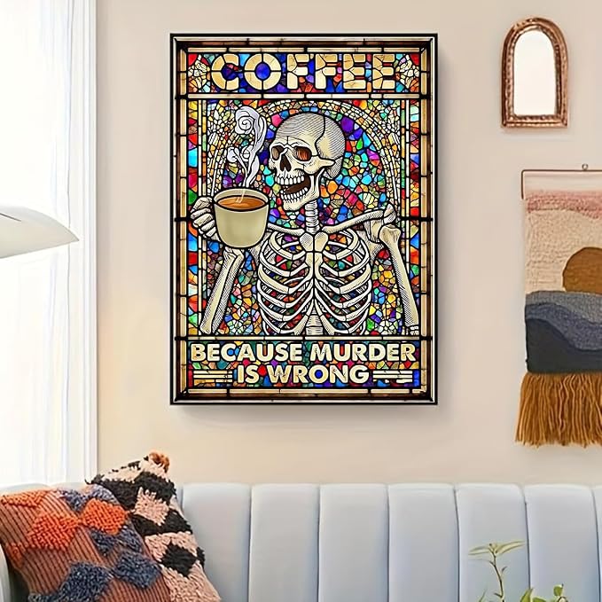 Paint by Numbers for Adults and Kids Beginner, Halloween Skeleton Painting by Number Kits On Canvas Number Artist Paint by Number Kit Oil Painting Acrylic Paints Home Wall Decor Gift 12X16 inch
