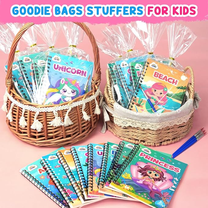 ZMLM 24 Water Coloring Books for Kids Party Favors - Bulk Mini Coloring Books for Kids Ages 4-8,Small Birthday Goodie Bag Stuffers School Teacher Return Gift Art Crafts Classroom Prizes (Mermaid)