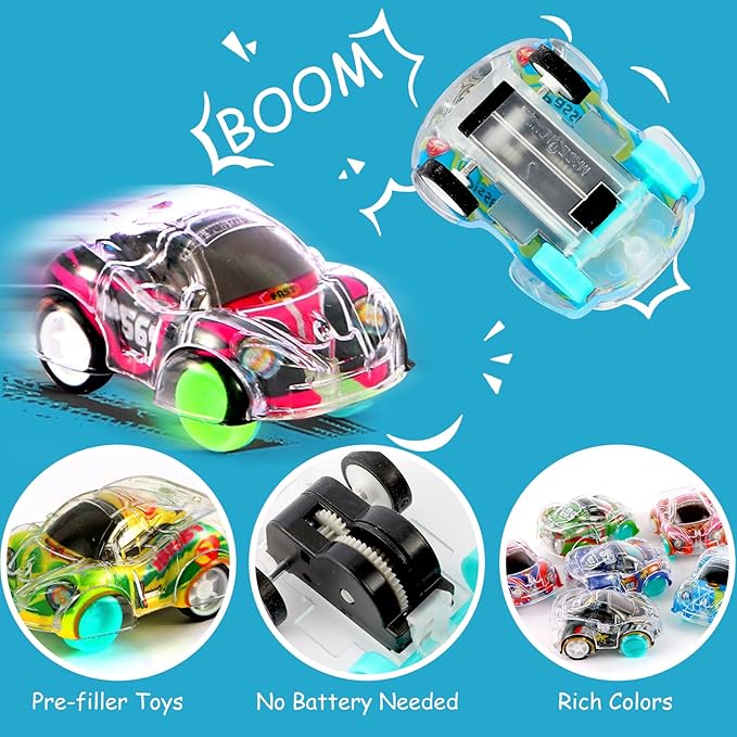 100 Pcs Mini Pull Back Cars, Small Cars for Toddlers, Easter Basket Stuffers, Treasure Box Toys for Classroom Prizes, Pinata Stuffers, Goodie Bags Stuffers for Kids