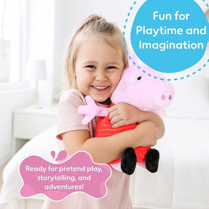 Kids Preferred Peppa Pig 12" Plush, Babies 0 Months and Up, Super Soft, Beans in Bum, Embroidered Details, Ideal for Baby Shower and Expecting Parents