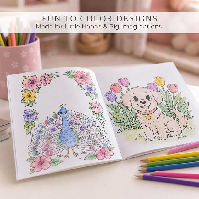 ZICOTO Fun Coloring Books for Kids Set of 3 – Cute Princess, Unicorn & Mermaid Coloring Book for Girls Ages 4–8 – Easy to Color Gift with Magical Themes for Your Creative Little Princess