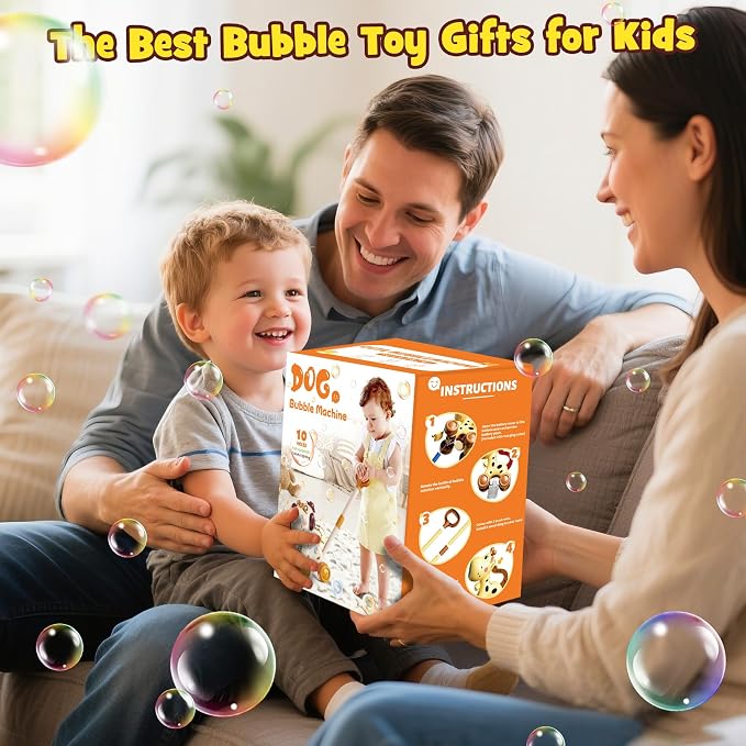 Nicmore Bubble Machine for Toddlers 1-3: Portable Dog Bubble Maker Blower Toys for 1-6 Year Old Boy Girl Kids Outdoor Toys for Easter Party Birthday