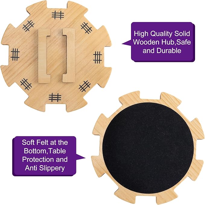 Mexican Train Dominoes Accessories Set with Wooden Hub (Felted Bottom) - Includes 9 Metal Train Markers & 100-Sheet Score Pads - Mexican Train Domino Game Replacement Parts for 2-8 Players Family Game
