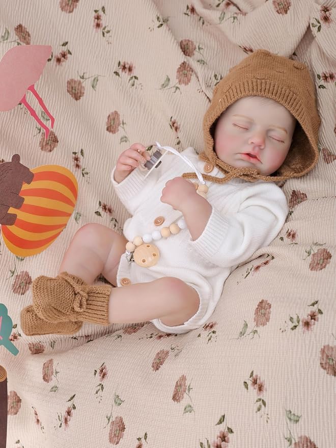 Reborn Baby Dolls – 20 Inch Real Baby Dolls that Look Real, Full Body Vinyl Girl Doll in Soft Knit Outfit, Lifelike Newborn with Accessories, Gift for Children Ages 3+, Pretend Play