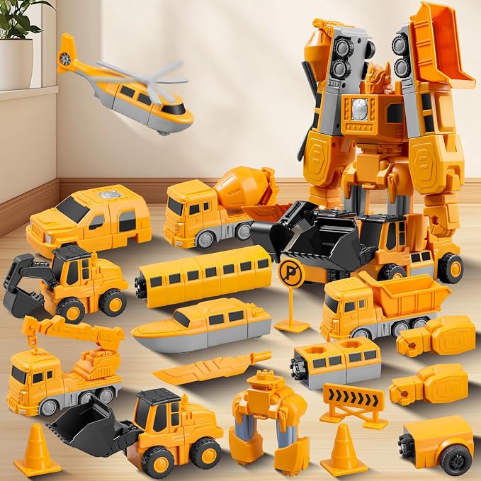 Magnetic Building Blocks STEM Transform Engineering Car Toys | Ages 3-8, Montessori Sensory Educational, Autism-Friendly, Creativity-Igniting