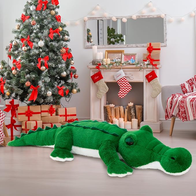 MorisMos Giant Alligator Stuffed Animal, 59" Soft Jumbo Crocodile Plush Toy for Kids, Giant Stuffed Crocodile Large Stuffed Alligator Pillow for Boys Girls Birthday
