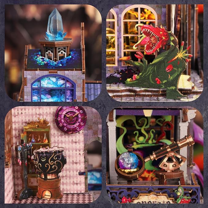 New DIY Magic Miniature House Kit, Enchanted Dollhouse Kit with LED Light, Mini House Building Kits for Adults to Build, Christmas Home Decorations Gifts for Friends