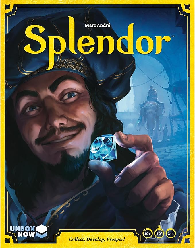 Asmodee Splendor Board Game - Gem Trading & Engine-Building Strategy for Adults & Families, Adult Board Games, Family Fun for Adults, 2-4 Players Ages 10+, 30 Minute Playtime