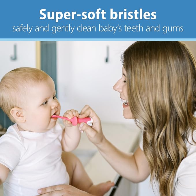 Dr. Brown's Infant-to-Toddler Toothbrush Set, 1.4 Ounce, Pink