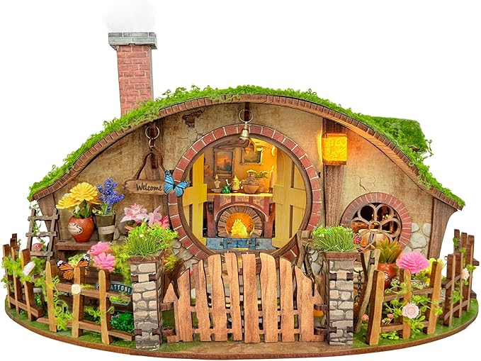 DIY Miniature House Kit - Forest-Themed Dollhouse Kit | Blind Box Design, Stress-Relief Craft, 3D Wooden Puzzles for Adults & Teen- The Magic Ring House (SQ-59)