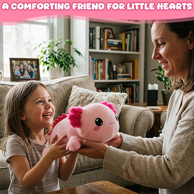 TOYSYM Weighted Stuffed Animals, 3.74 lbs Axolotl Stuffed Animal with Weighted Beads, Cute Plush Toy Pillow Gifts for Adults Kids Boys Girls