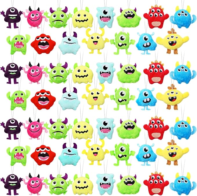Libima 90 Pcs Mini Plush Keychain Small Stuffed Devil Bulk Cute Mini Stuffed Animals Keychains Set for Carnival Birthday Party Favor Back to School Gift