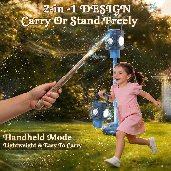 Automatic Bubble Machine for Kids & Toddlers 1-3, Remote Control LED Street lamp Bubble Toy for Indoor House Outdoor Play, Summer Water Toys for Toddler Baby Boy Girl Birthday Party Gifts