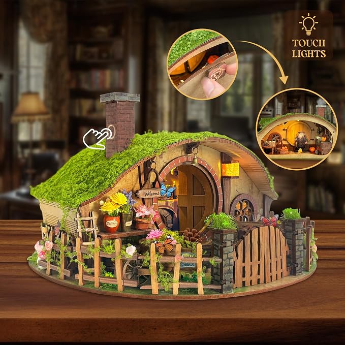 DIY Miniature House Kit - Forest-Themed Dollhouse Kit | Blind Box Design, Stress-Relief Craft, 3D Wooden Puzzles for Adults & Teen- The Magic Ring House (SQ-59)