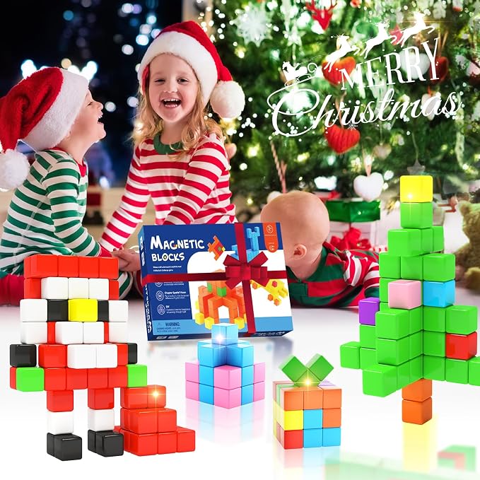 40pcs Magnetic Blocks, Gifts for 3 4 5 6 Year Old Girls & Boys, Magnet Building Blocks for Toddlers,STEM Preschool Sensory Toys for Kids Ages 3-5 4-8
