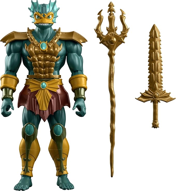 Masters of the Universe Origins Action Figure 200X Cartoon Collection Mer-Man, 5.5 Inch 1980s Motu TV Villain, Detailed Design Trident & Sword