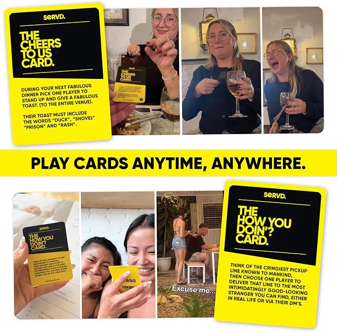 Hasbro SERVD Friends Edition Party Game – Hilarious Real-Life Card Game for Adults – Inject Fun and Strategy into Time with Friends – 2-10 Players – Ages 17+