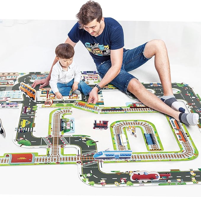 TOI Gaint Floor Puzzle for Kids Ages 3 and Up, 2x3 Feet City Floor Puzzles for Toddlers 3-5, Extra Large Preschool Learning Jigsaw Puzzles for Boys and Girls