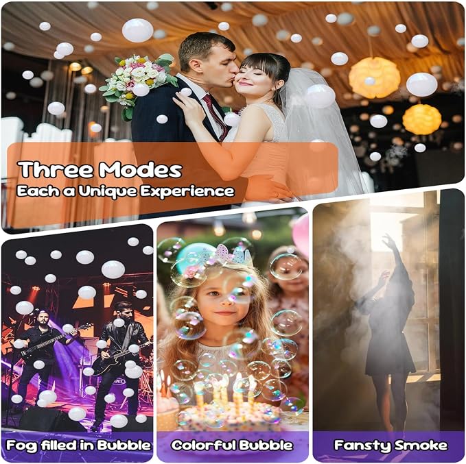 450W Fog Bubble Machine, WOOYE 3-in-1 Smoke Bubble Machine with Remote Controller, Produce Colorful Bubbles Foggy Bubbles Abundant Fog for Halloween Christmas Holiday Stages Wedding Clubs