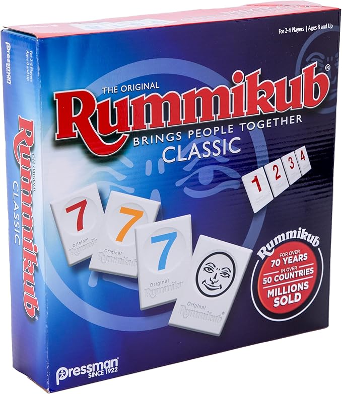 Pressman Rummikub - The Original Rummy Tile Game | Exciting Family Game of Strategy and Luck | Promotes STEM Skills | For Kids, Teens, Adults | 2-4 Players, Ages 8+
