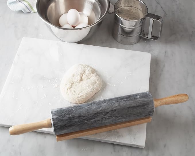 Fox Run Marble Pastry Board White, 16 x 20 x 0.75 Inch Natural White Marble Dough Board