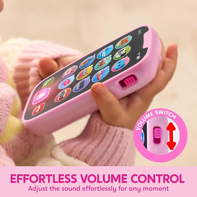 JOYIN Baby Learning Phone and Remote Toy for Toddler, Pink Smartphone Toys with Music for Infants, Kids, Holiday Stocking Stuffers, Birthday Gift for Girls