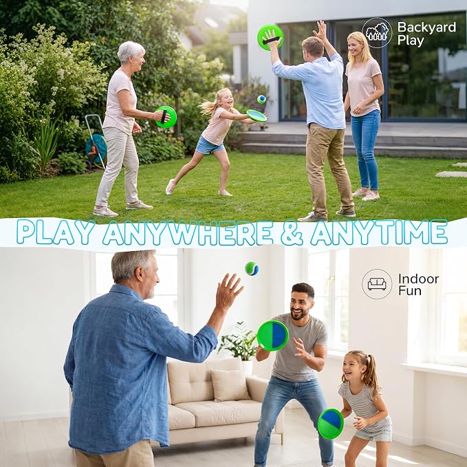 Upgraded Toss and Catch Ball Game Set, Beach Pool Toys Outdoor Games for Kids Toys, Outside Family Lawn Yard Games, for Boys Girls 3 4 5 6 7 8 9 10 11 12 Years Old