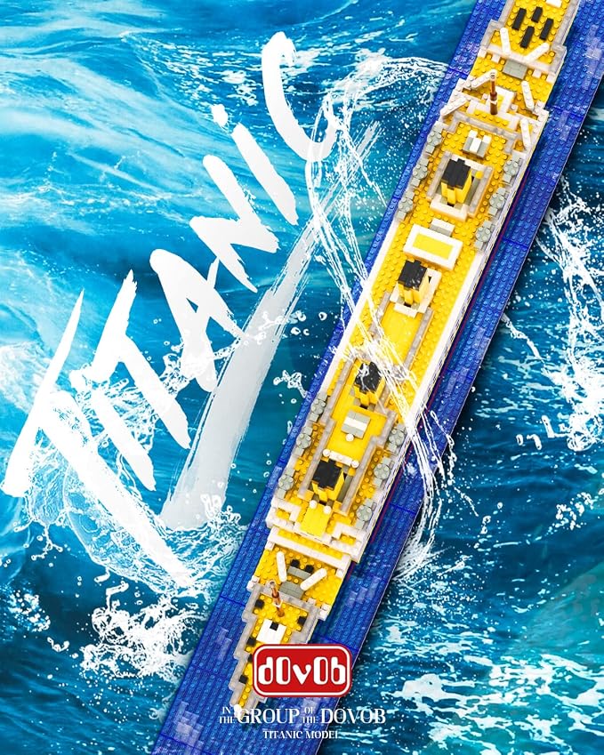 dOvOb Micro Mini Blocks Titanic Model Building Set with 2 Figure, 1872 Piece Mini Bricks Toy, Gift for Adults and Kids