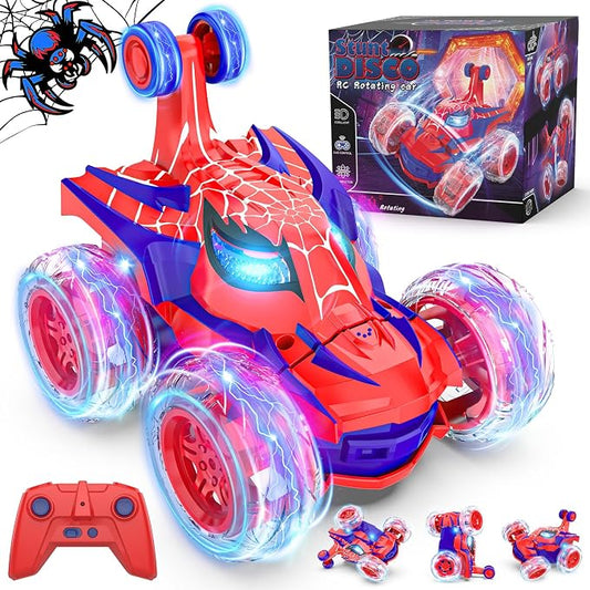 Mafbeanl Remote Control Car Stunt RC Cars 360° Rotating with 2.4GHz Rechargeable Wheel Lights Toys Car Gift for Boys 3 4 5 6 7 8 9 10 11 12 (Red)