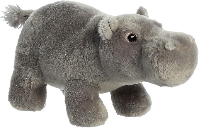 Aurora® Responsibly Made Eco Nation™ Hippopotamus Stuffed Animal - Ideal for Playtime Adventures - Perfect for Birthdays or Just Because - Gray 10.5 Inches