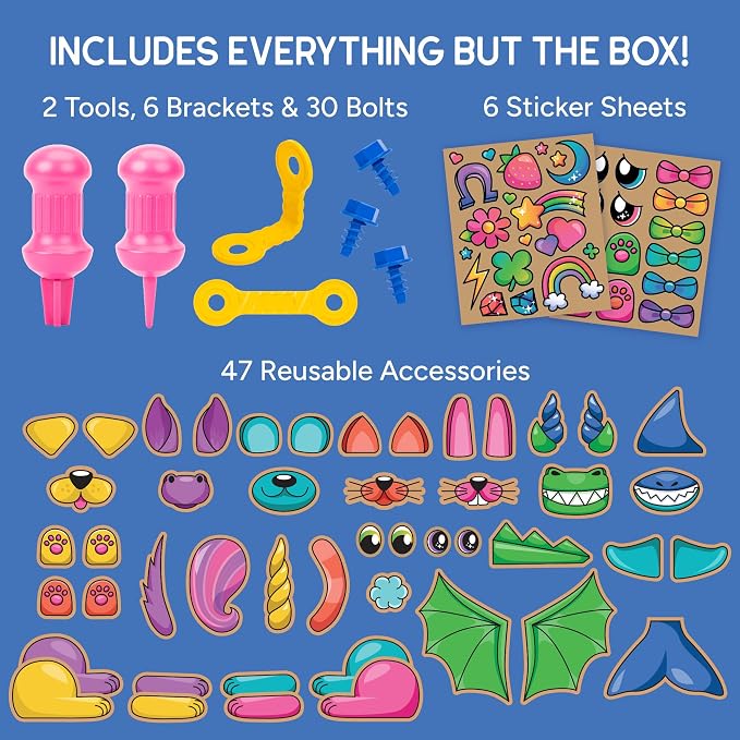 Educational Insights Boxineers Cardboard Animals - Creative Craft Supplies for Kids Projects, Cardboard Tools for Kids, DIY Fine Motor Activities, Kids Crafts and STEM Construction Kits