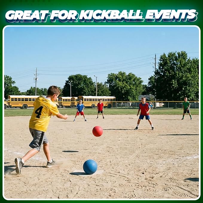 5 Inch Red & Blue Playground Dodgeballs - (2-Pack) - Small Playground Balls for Kids, Teens & Adults - Gym Sports Balls for Dodgeball, Four Square, PE, Recess Games w/Hand Pump