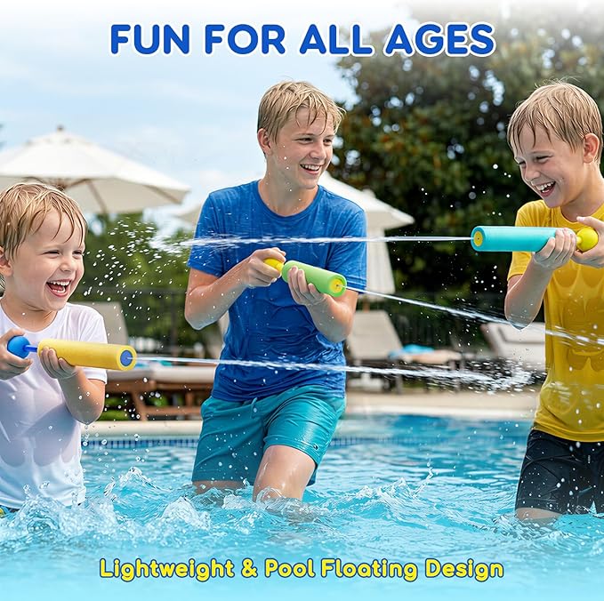 Lehoo Castle 16 Pack Water Blasters for Kids, Foam Water Guns Squirter for Kids, Squirt Guns Bulk for Pool Beach Party Favors, Summer Outdoor Toys for Boys Girls