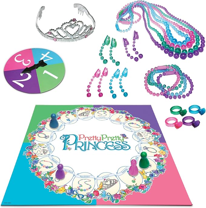 Pretty, Pretty, Princess with 1990's Artwork by Winning Moves Games USA, a Delightful Jewelry Dress-Up Game for 2-4 Players, Ages 5 and Up (1222)