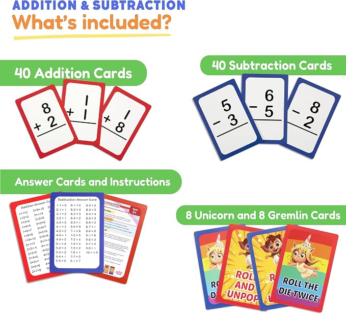 THE FIDGET GAME Addition & Subtraction Flash Cards, Math Games for Children to Practice Identifying Numbers - Educational Learning Toy & Interactive Tools for Ages 4+ Years