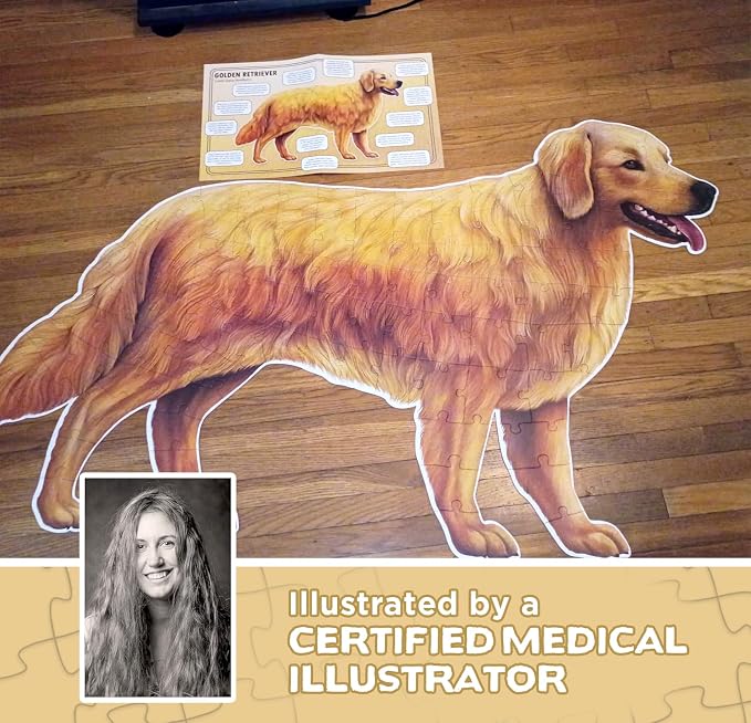 Dog Animal Anatomy Floor Puzzle | 100-Piece Double-Sided Jigsaw Puzzle | Large Floor Puzzle for Kids Ages 4–8, 3–5, 8–10 | Fun and Educational STEM Toy for Kids, Toddlers, and Families