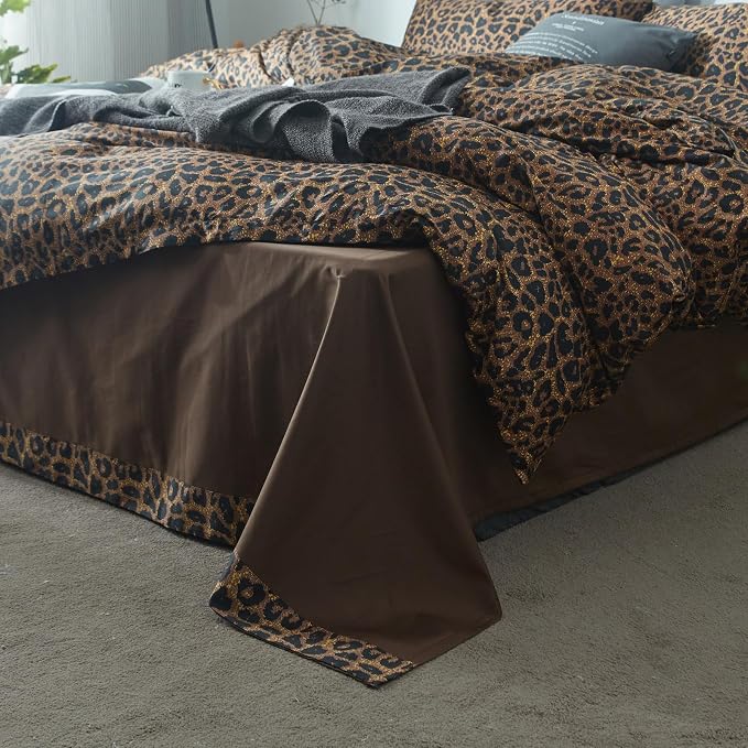 Leopard Print Twin XL Comforter Set 3 Pieces Animal Cheetah Printed Comforter with 2 Pillowcases Fluffy Soft Microfiber Bedding Set Farmhouse Leopard Comforter Set Boho Bed Comforter Twin XL Size