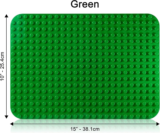 Apostrophe Games Building Block Base Plate for Large Blocks 15" x 10" (1x Green) Compatible with Major Brands, STEM Learning