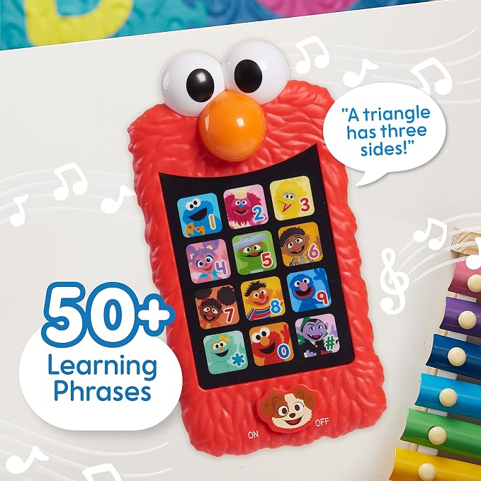 Sesame Street Learn with Elmo Pretend Play Phone, Learning and Education, Kids Toys for Ages 2 Up by Just Play