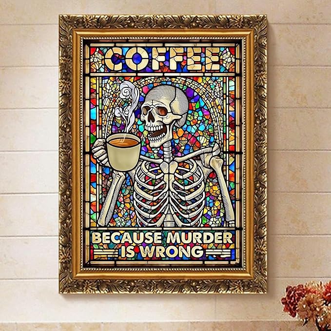 Paint by Numbers for Adults and Kids Beginner, Halloween Skeleton Painting by Number Kits On Canvas Number Artist Paint by Number Kit Oil Painting Acrylic Paints Home Wall Decor Gift 12X16 inch