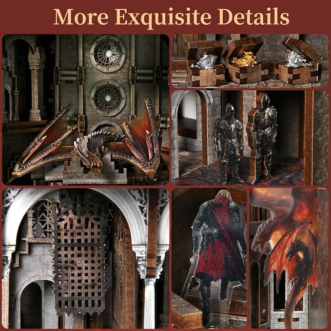 MiniCity Book Nook Kit, DIY Miniature House Kit Dollhouse Kit for Adults Mini Tiny House Kit with Building Model Kit Crafts Creative Gift for Boys Girls (Ember Castle)
