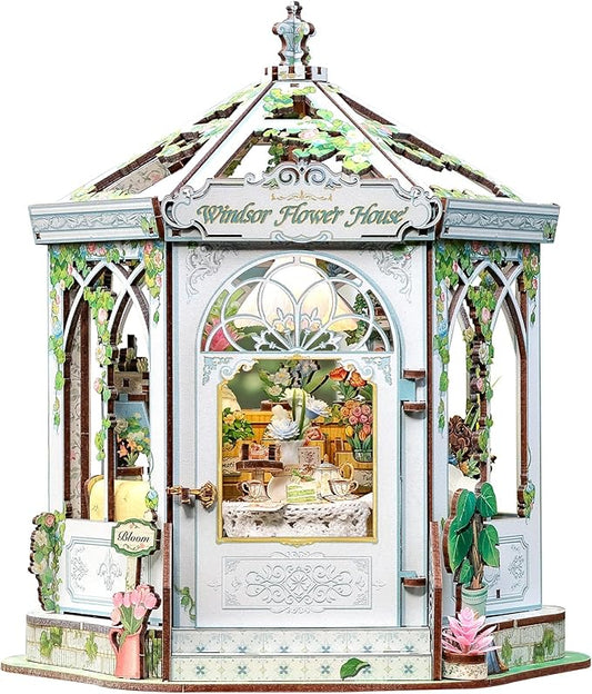 CUTEBEE Garden House Book Nook Kit, DIY Miniature House Kit for Teens Adults, 3D Wooden Puzzle Booknook Tiny House Building Kit for Book Lovers, Gift for Bride and Groom, Family, Friends