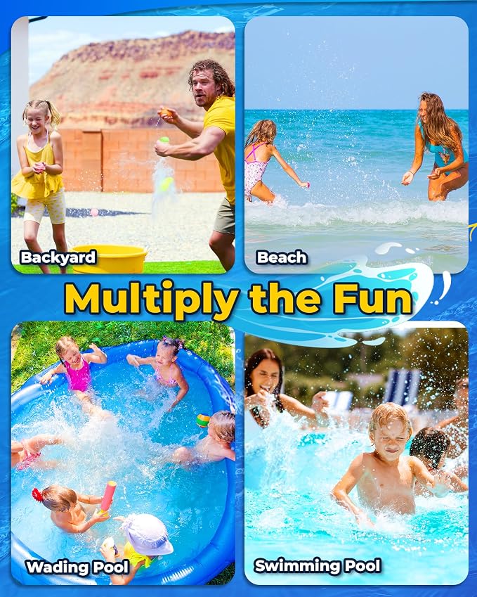 SOPPYCID Reusable Water Bomb balloons, Magnetic Refillable Water balls - Pool Toys for Boys and Girls, Beach Outdoor Activities Water Games Toy for kids Self Sealing Water Splash Ball (25Pack)