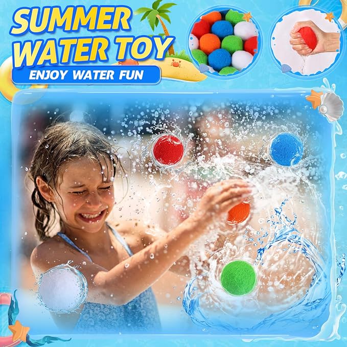 SUPER JOY Reusable Water Balloons Water Toys for Kids, 2 PCS Water Balls Bow Launcher With 25 Reusable Water Balls for Outdoor Toys, Pool Beach Yard Water Bomb Summer Water Toy for Boys and Girls