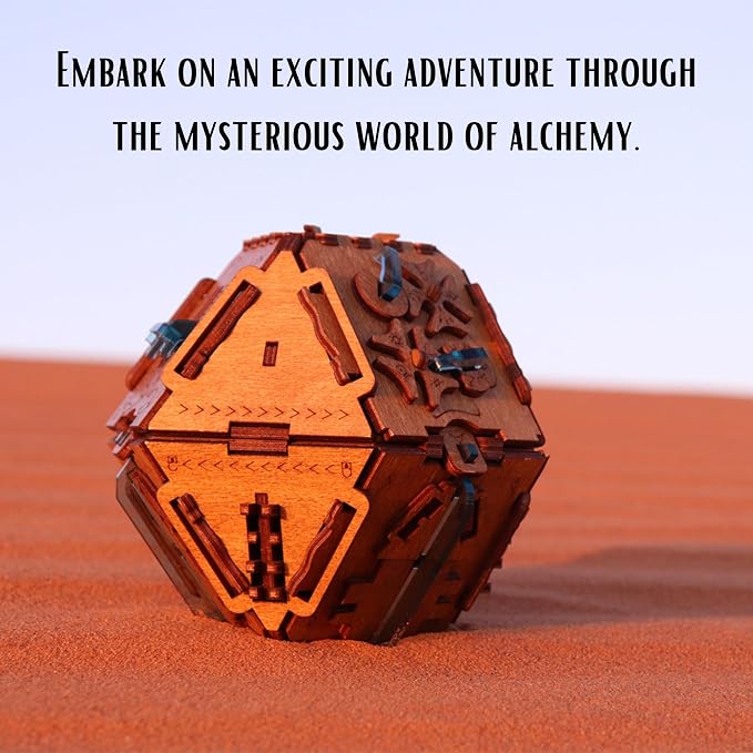 Puzzle Potato Philosopher's Stone Puzzle Box - Escape Room Game-3D Wooden Puzzles for Adults- Escape Room Game - Money Puzzle Box for Cash Gift Crystal Blue