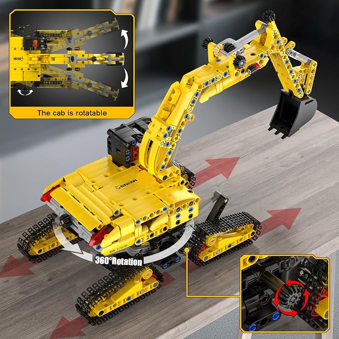 Mould King Crawler Excavator Building Sets, 17076 Engineering Excavator Kits, MOC Model Toys Birthday Gifts for Adults and Teens 14+, Construction Vehicle Set for Excavator Fans (840 Pcs)